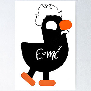 Kurzgesagt Albert Einstein Duck fan bird Black Poster RB0111
